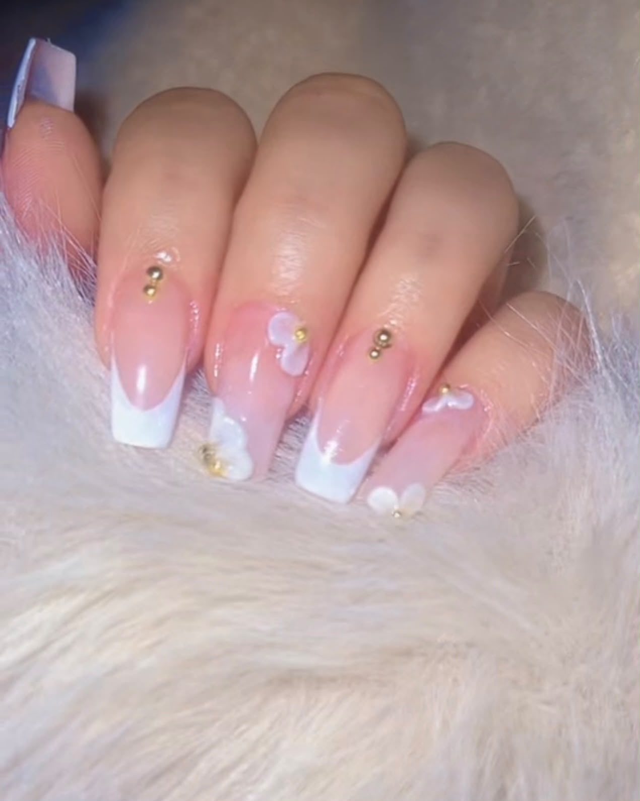 Luxury Manicure and Hand-painted Floral Nail Art by Maria
