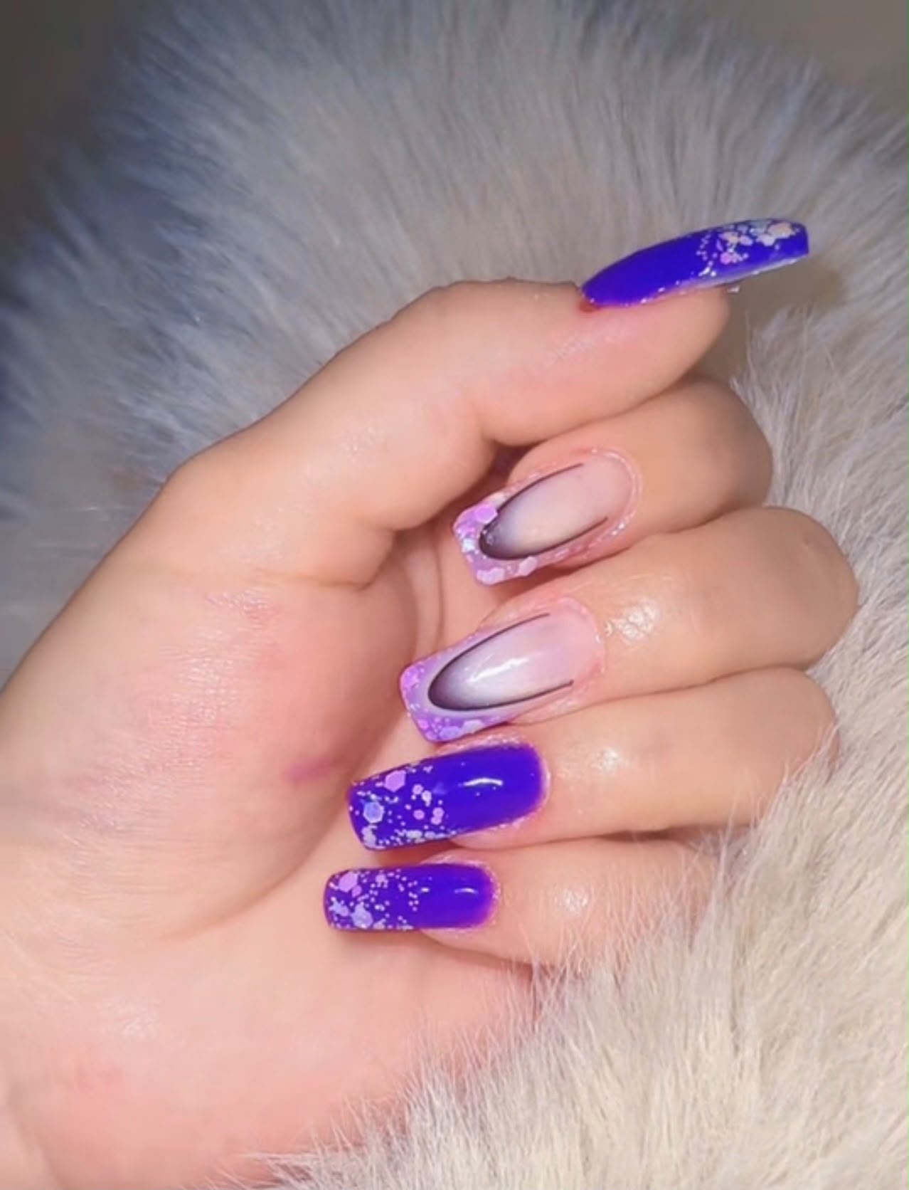 Lavender Glitter and 3D Petals